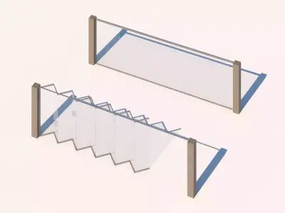 Glass Accordion Windows Doors Free 3D model