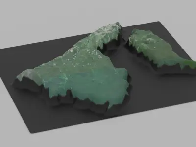 Brunei Map Country Low-poly 3D model