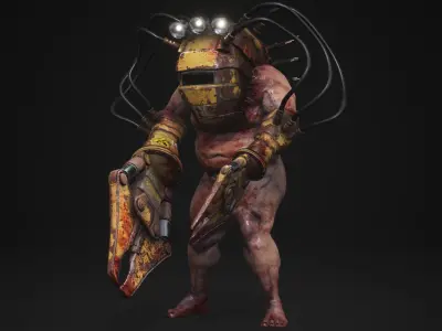 Sci-fi Cyber Victim 6 Low-poly 3D model