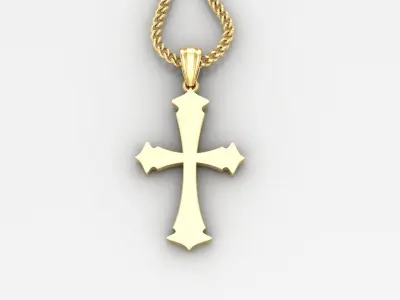 Light Gold 18K Cross Pendant 1CP031 3D print model