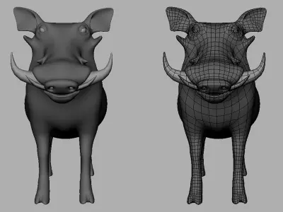 Warthog BaseMesh - Topology + UV Map