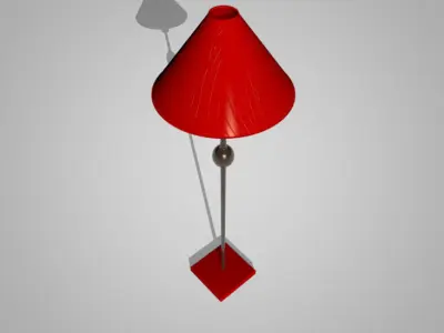 Red Floor Lamp 3D model
