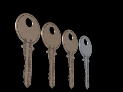4 Old Keys  Low-poly 3D model