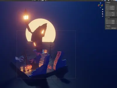 Isometric Halloween House  Low-poly 3D model