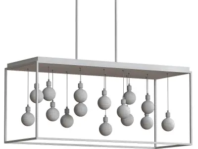 ZARINA light fixture with balls hanging from it 3D model