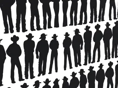 Cowboy Silhouette Low-poly Low-poly 3D model