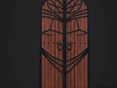 CASTLE DOOR Free low-poly 3D model
