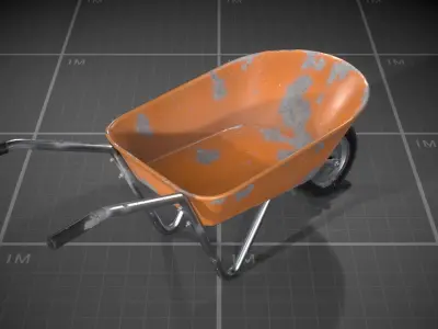 Used Wheelbarrow Low-poly 3D model