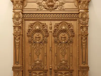 Wooden Door classic 3D model