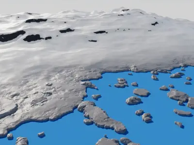Landscape Ice Scape Low-poly 3D model