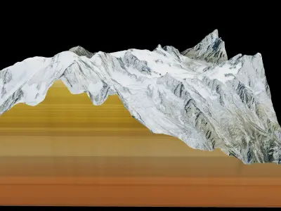 Aiguille du Midi mountain peak 3d model Low-poly 3D model