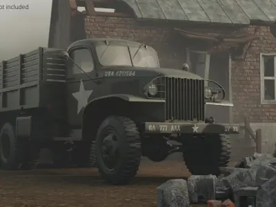  GMC CCKW-353 Military Truck with Open Cargo Bed Green Vintage Rigged 