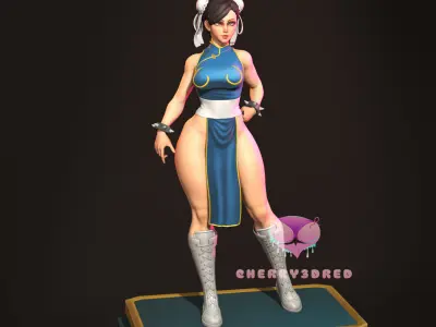Pin up Chun li Street Fighter Outfit1  3D print STL 3D print model