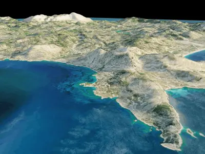 Rhodes Island full 3d model terrain 3D model