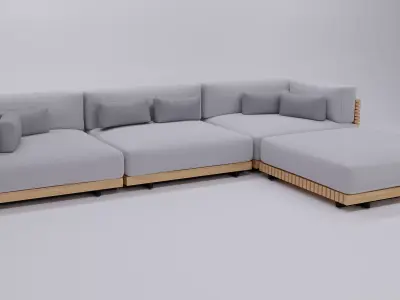 Modular outdoor sofa 3D model