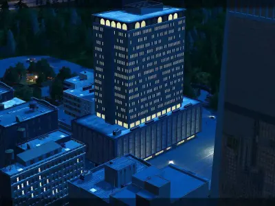 Franklin Exchange Low-poly 3D model