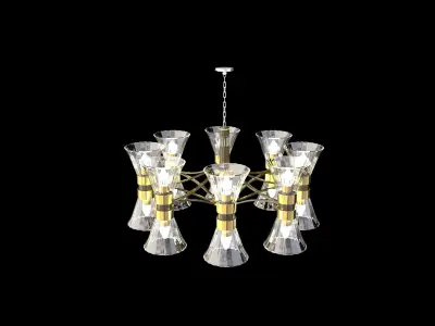 chandelier made of glass and gold 3D model purchase