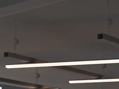 Metal frame suspended ceiling with lighting 60  3D model