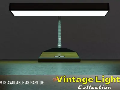 Vintage Desk Lamp Low-poly 3D model