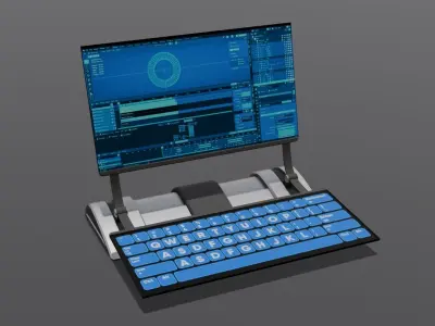 Professional 3D Sci-Fi Laptop Model Low-poly 3D model