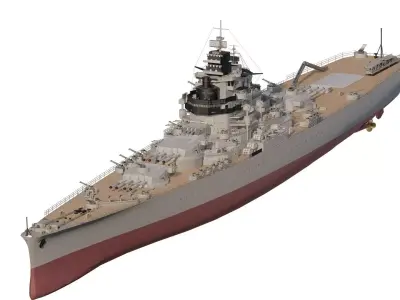 FRENCH NAVY BATTLESHIP 3D model