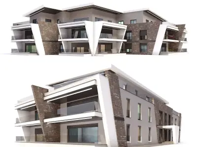Modern Residential Building 02 3D model