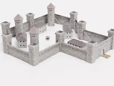 -Medieval Castle V2- 3D model