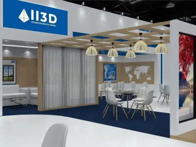 Exhibition Stand Stall Three Side Open 16X10 3D model