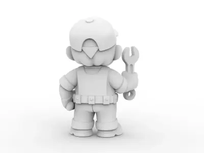 Cartoon Mechanic 3D Printable 3D print model buy