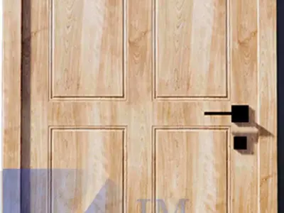 Interior single door Revit family full parametric 3D model