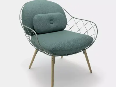 Low armchair and lounge chair 3D model