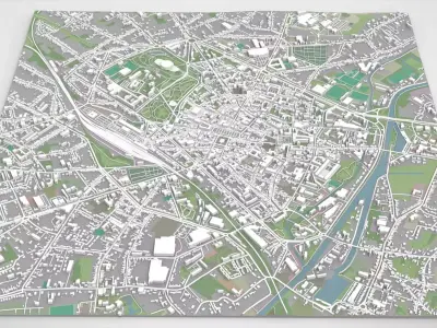 Cityscape Cambrai France 3D model
