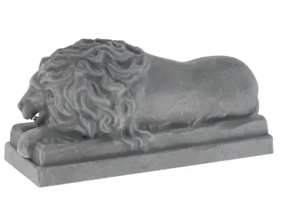 Lion stone statue 01 3D model