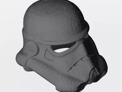 Carved Trooper Helmet 3D print model 3D model