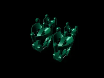 6 Women Earring Pendant Set 3dm STL Render Details 3D print model