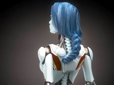 Robotic Woman Cyborg realistic 3D model
