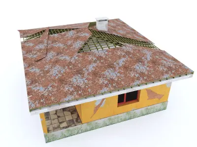 ABANDONED-OLD HOUSE Low-poly 3D model