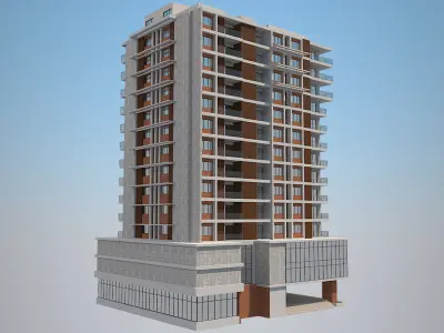 8 Apartment Buildings Set 1 3D model