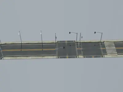 Road Pack Low-poly 3D model