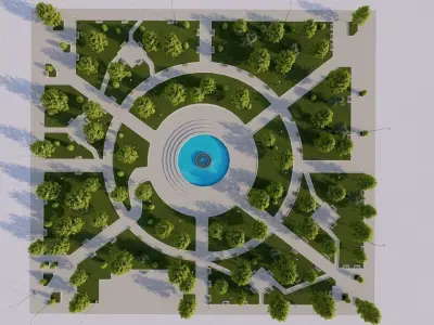 public park-Private Park Landscape 3D model