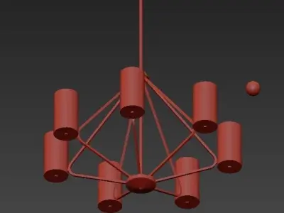Elevate Collection 7 light Brushed Bronze Chandelier  3D model
