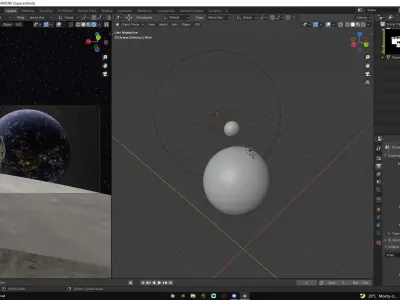 moon and astronaut looking earth landscape scene 3D model