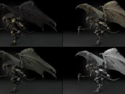 Dragon Warrior Low-poly Low-poly 3D model