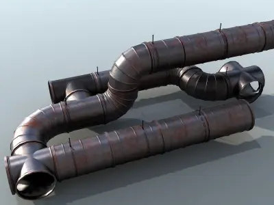 Airduct Rust Pipe Low-poly 3D model
