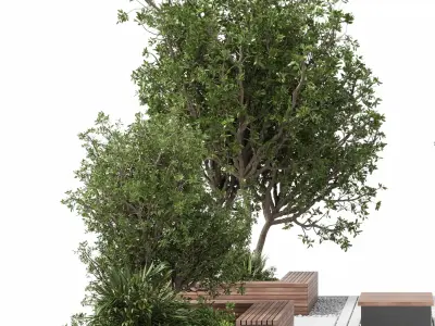 Urban Environment - Urban Furniture - Green Benches 47 3D model