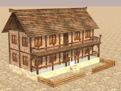 Medieval house fourteen 19 Low-poly 3D model