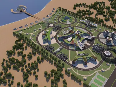 0179 - Tourist Resort Architecture 3D Project - 2D Drawing 3D model