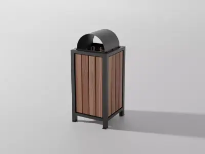 Trash Can 1 Low-poly 3D model