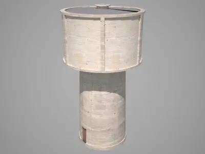 Water Tower Low-poly 3D model