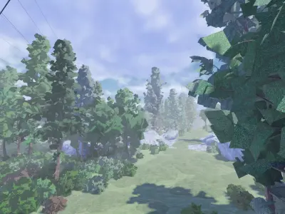 ROBLOX Anime Lowpoly Tree Forest Kit Low-poly 3D model
